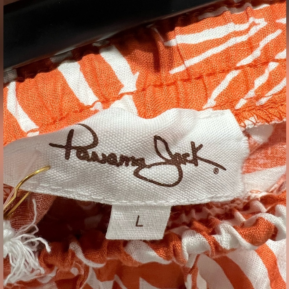 NEW NWT Panama Jack flowy dressy wide leg pants orange white floral L large - Picture 4 of 10
